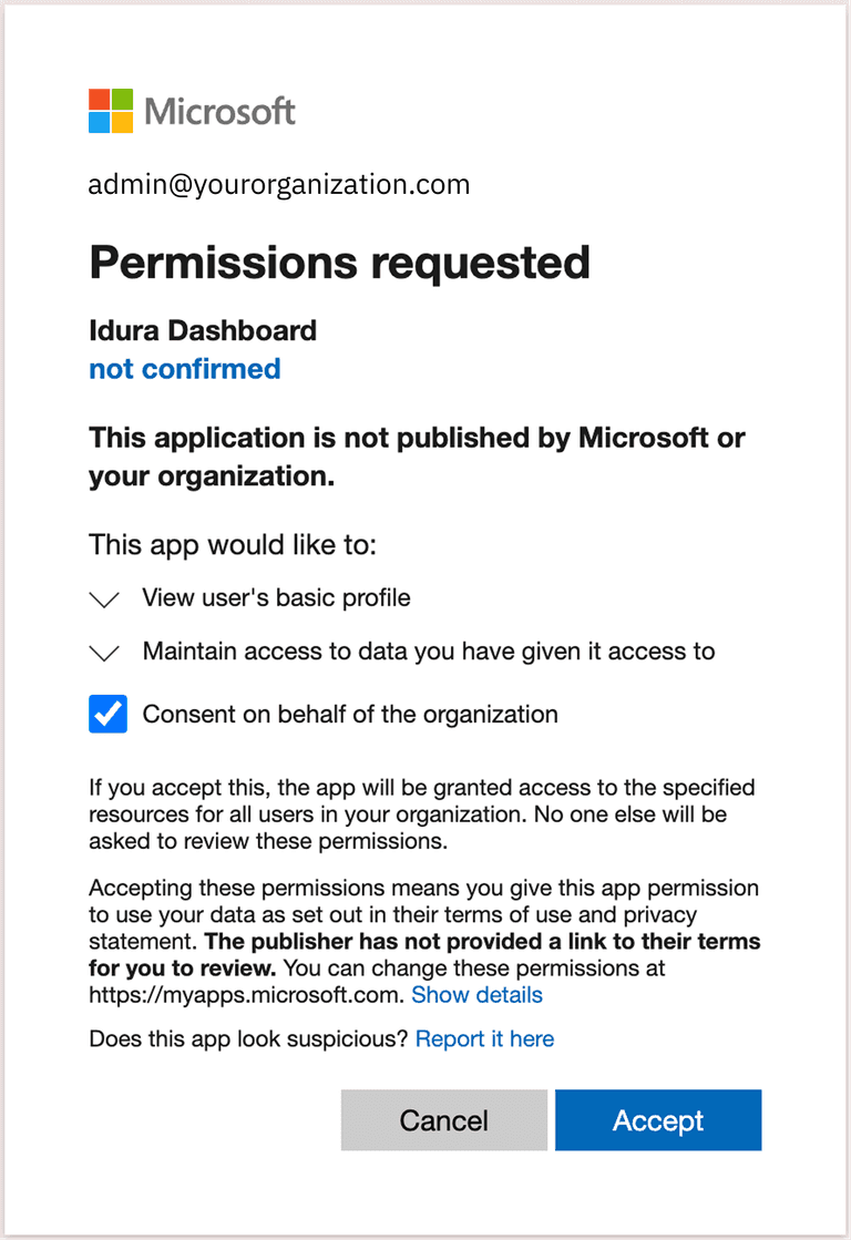 Admin: permission requested