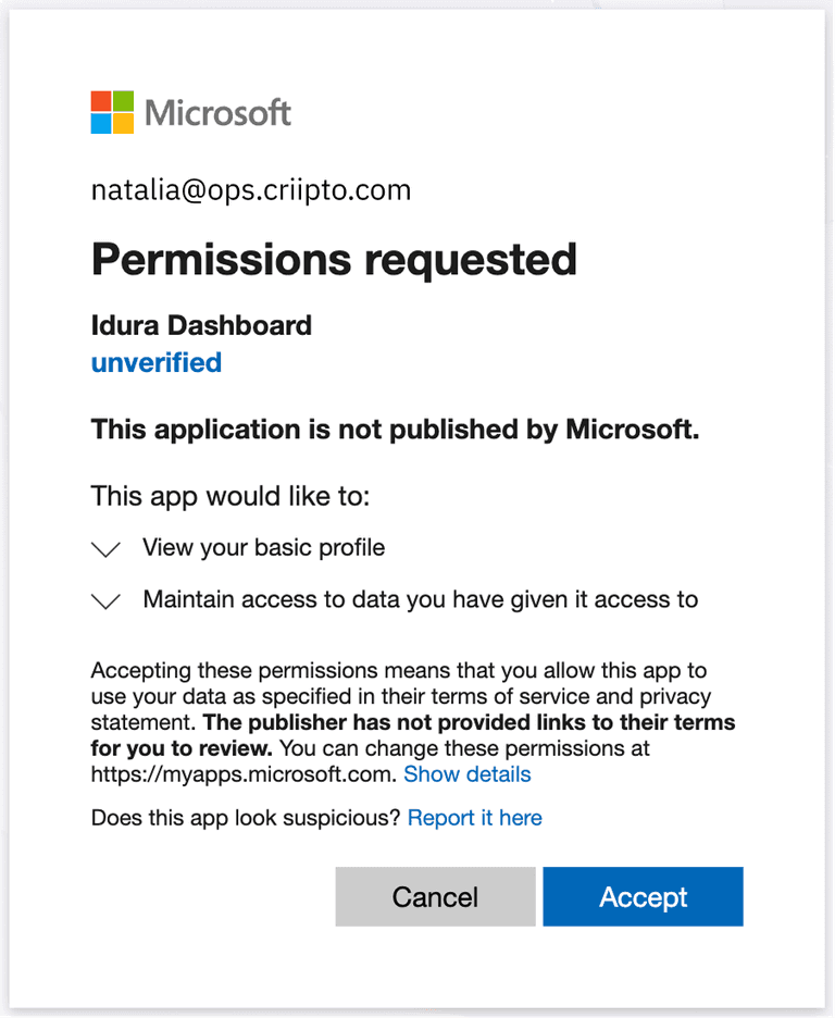 User: permissions requested